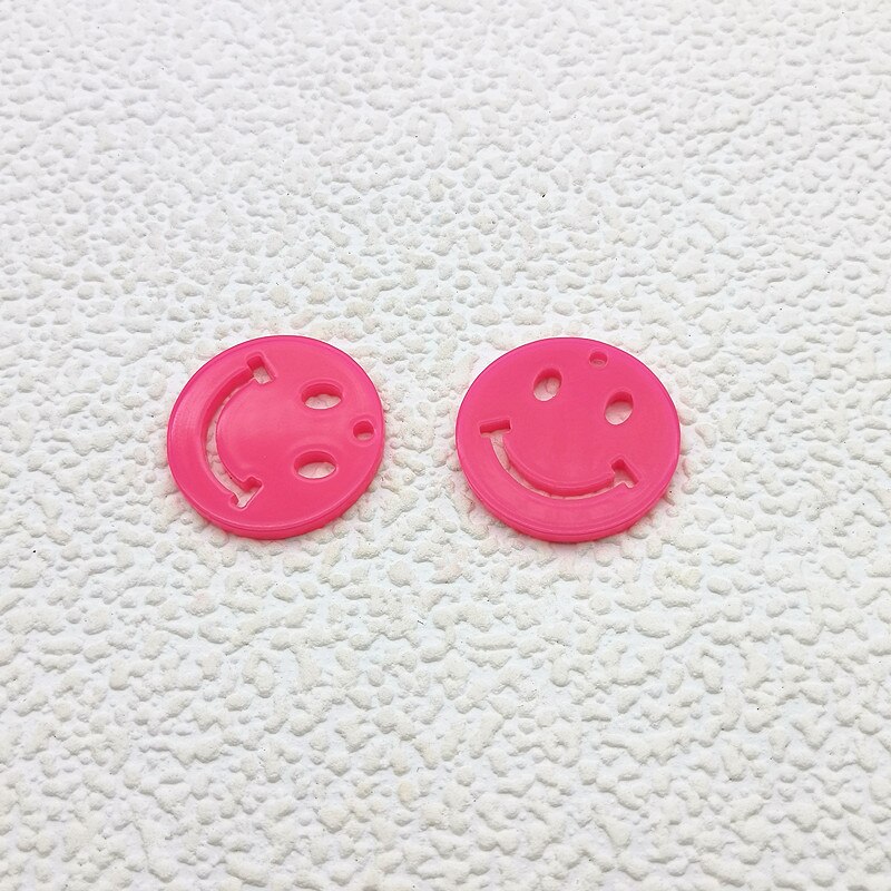 ! 15/25mm 100pcs Neon effect Smiley shape Charm for Ear DIY Making parts,Jewelry Accessories Findings & Component: hot pink / 25mm
