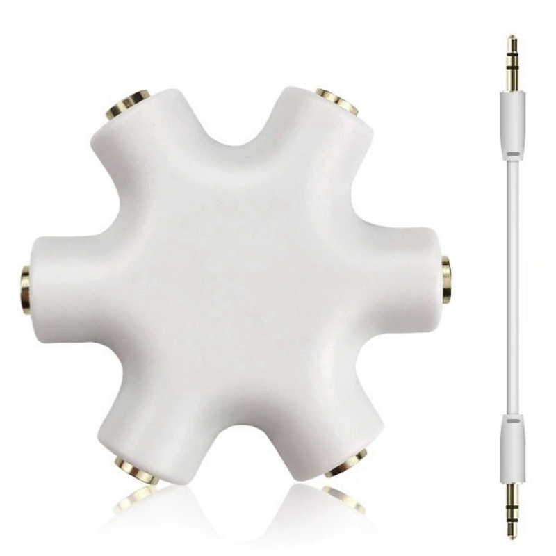 Répartiteur Audio 3.5mm avec câble adaptateur, 1 mâle à 5 femelles, câble séparateur Audio pour écouteurs, convertisseur de sortie sonore Aux multi-ports