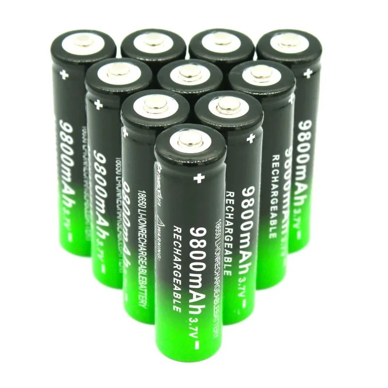 100% 18650 3.7V 9800mAh Rechargeable Battery for Flashlight Torch Headlamp Li-ion Rechargeable Battery
