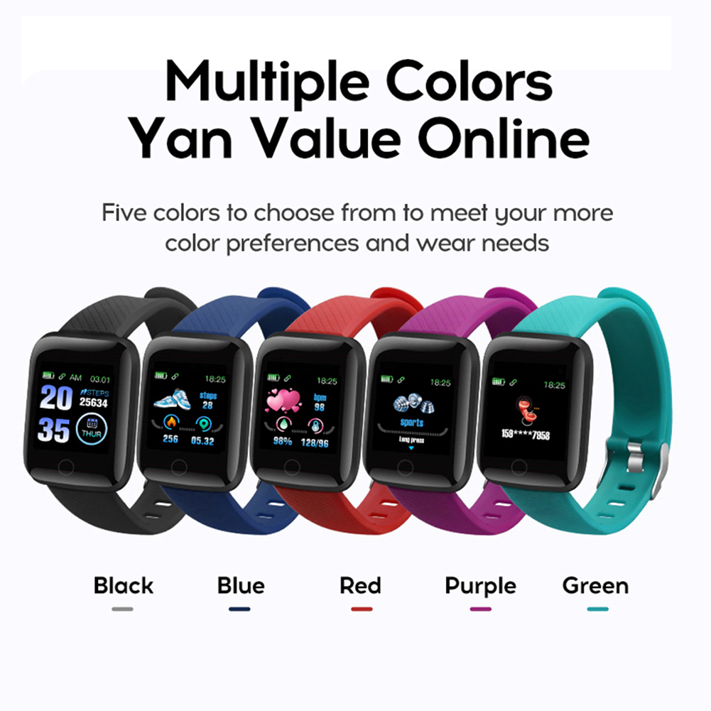 Pulsera inteligente R116plus, resistente al agua, medición de la presión arterial, reloj rastreador de fitness, podómetro, monitorización del ritmo cardíaco