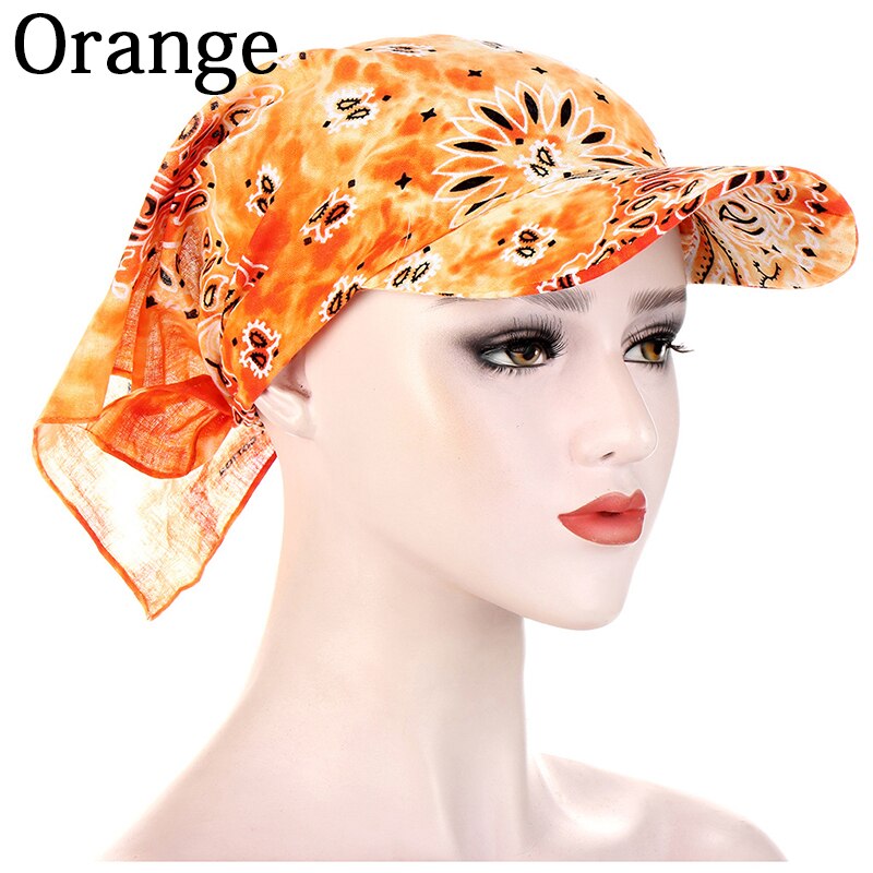 Sunscreen Hedging Cap Bandana Square Scarf Hats Printed Brim Baseball Caps Sunshade Hooded Scarf Headpiece Headscarf: 08