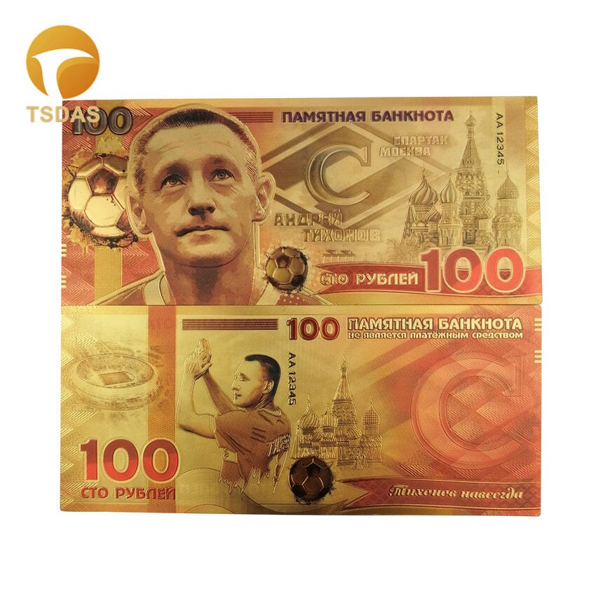 Guldfolieseddel russisk 100 rubler 24k guldseddelindretning samlersedler til indsamling: 3