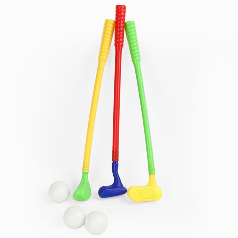 Barngolf plastleksaksset golfklubbor bollar inomhus utomhus fritidssportset 889 aug