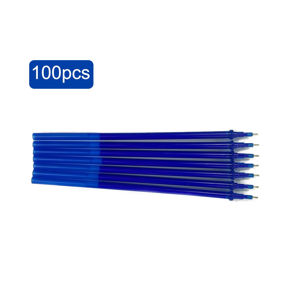 6Pcs 0.5mm Erasable Gel Ink Pen Refill School Office Full Needle Erasable Gel Ink Pen Replacement Blue