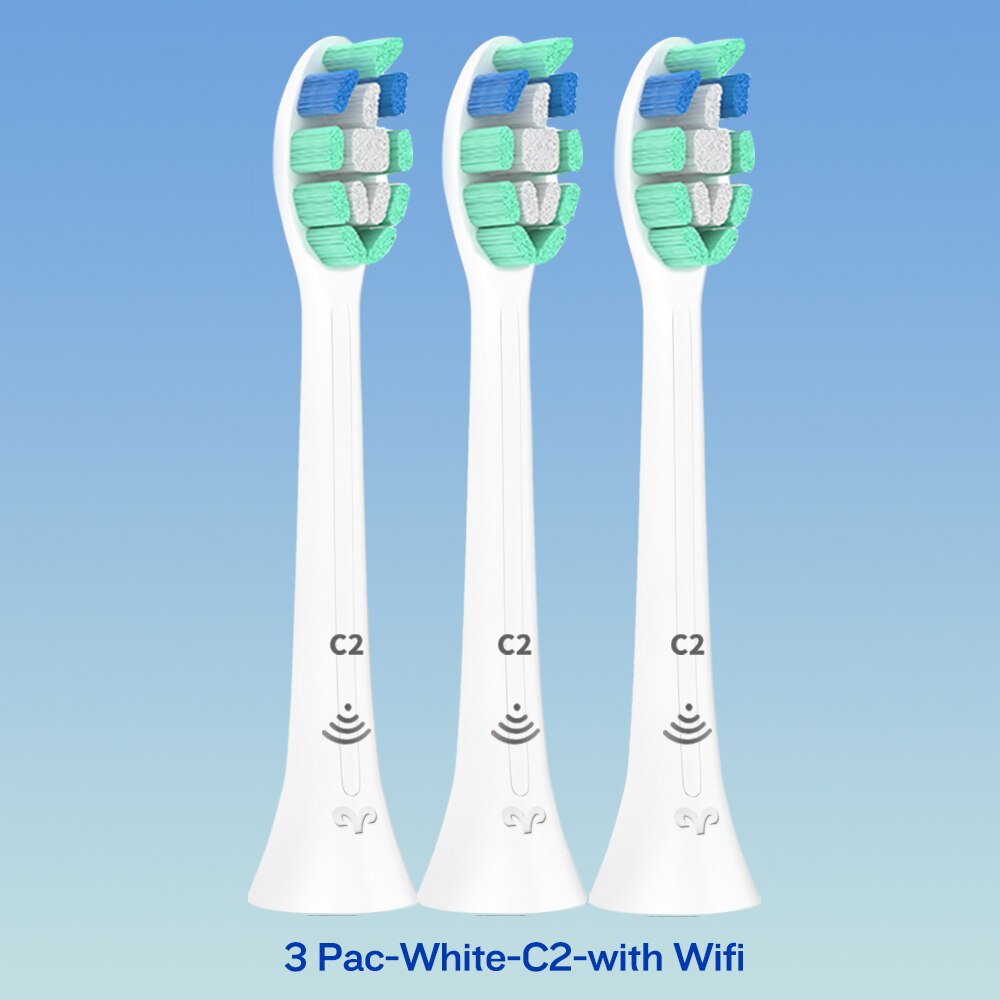 W2 DiamondClean Toothbrush Heads for Phillips Sonicare Electric Toothbrush HX9023 HX6024 HX3220 HX6250 HX6530 HX6730 HX8911: 3-WH-C2-with Wifi