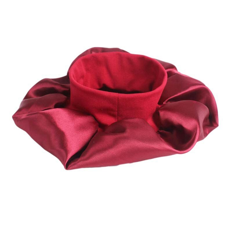 Gorro de señora Lado ancho de satén para la pérdida de sueño gorras sombreros de quimioterapia Beanie con banda elástica suave cuidado Har