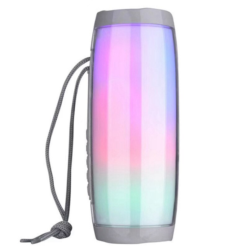 Draadloze Bluetooth Speaker Met Kleurrijke Led Licht Outdoor Draagbare Fm Radio Met Mic Handsfree Stereo Subwoofer