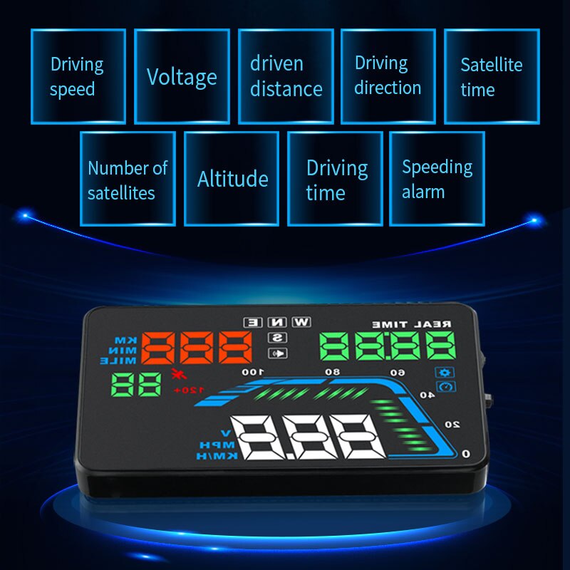 Universal Q7 HUD OBD2 Car HeaUnivd Up Display LED Windscreen Projector OBD Data Scanner Speed Fuel Warning Alarm Diagnostic Tool