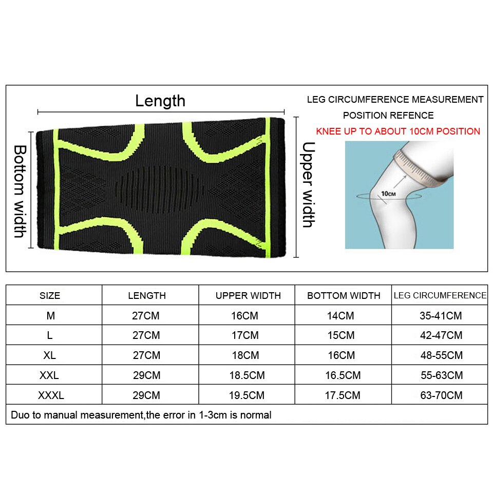 1Pcs Fitness Hardlopen Fietsen Knie Ondersteuning Braces Elastische Nylon Sport Compressie Knie Pad Sleeve Voor Basketbal Volleybal