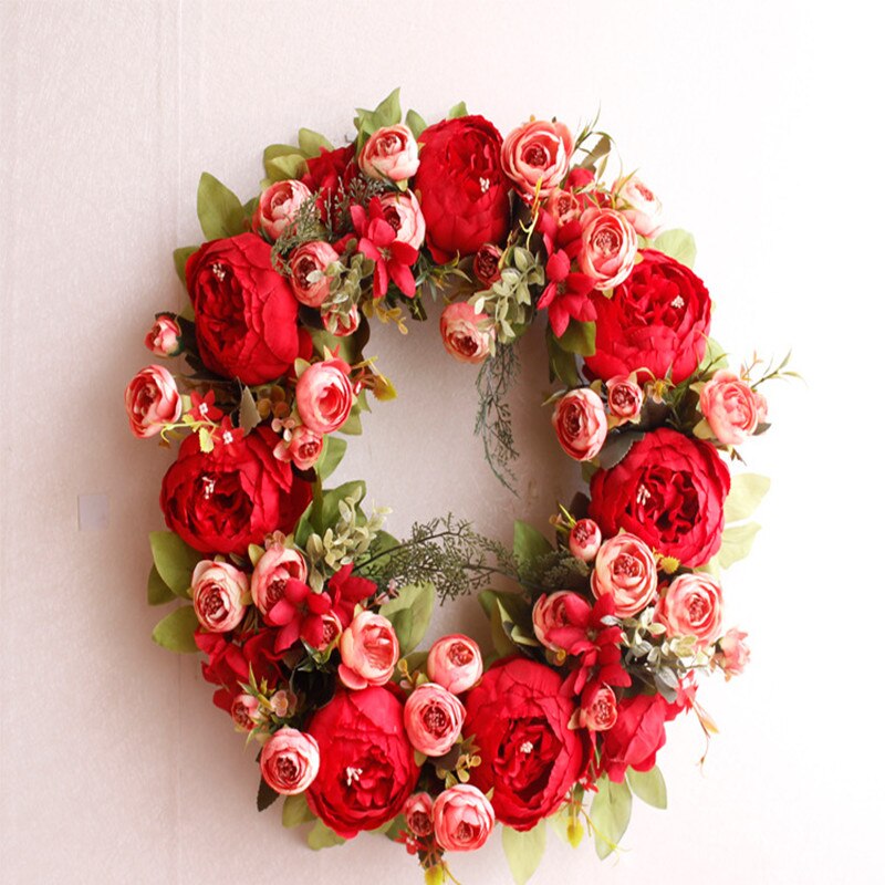 European simulation wreath door decoration Simulation of the wreath DIY: Default Title
