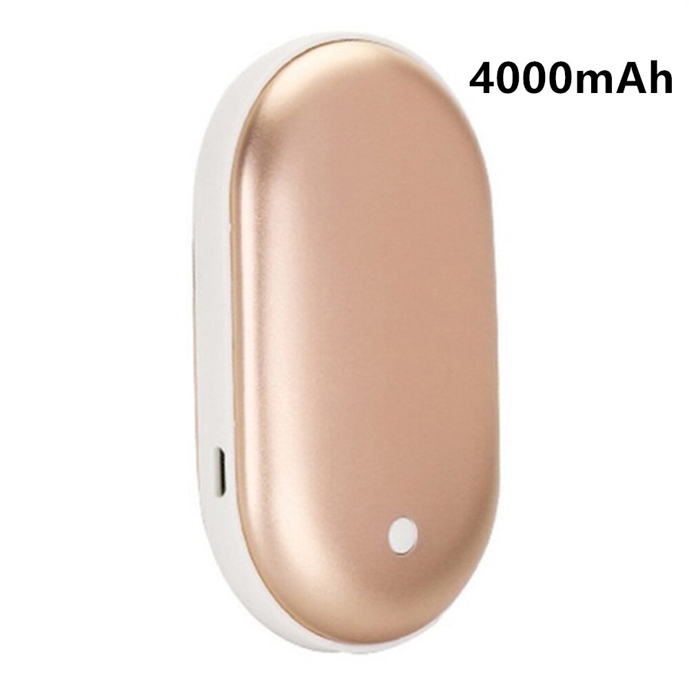 Cute Hand Warmer 5200mAh USB Rechargeable Handwarmer Portable Electric Heating Pad Heater Long-Life Travel Home Mini Warmer: Gold 4000mAh