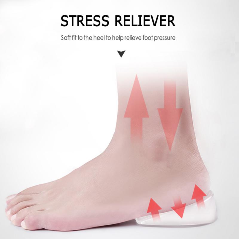 Almohadillas de Gel de silicona para el talón, para hombres y mujeres, Almohadillas protectoras para zapatos, cojín elástico, soporte para el arco, cuidado de los pies, 1-3cm