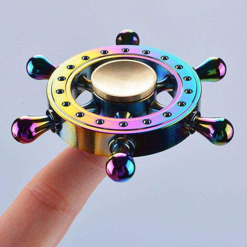 Estartek Bunte Reine Kupfer Metall Rudder Hand Spinner Fingertip Gyroskop Zappeln Spinner EDC Dekompression Spielzeug für: WHITE