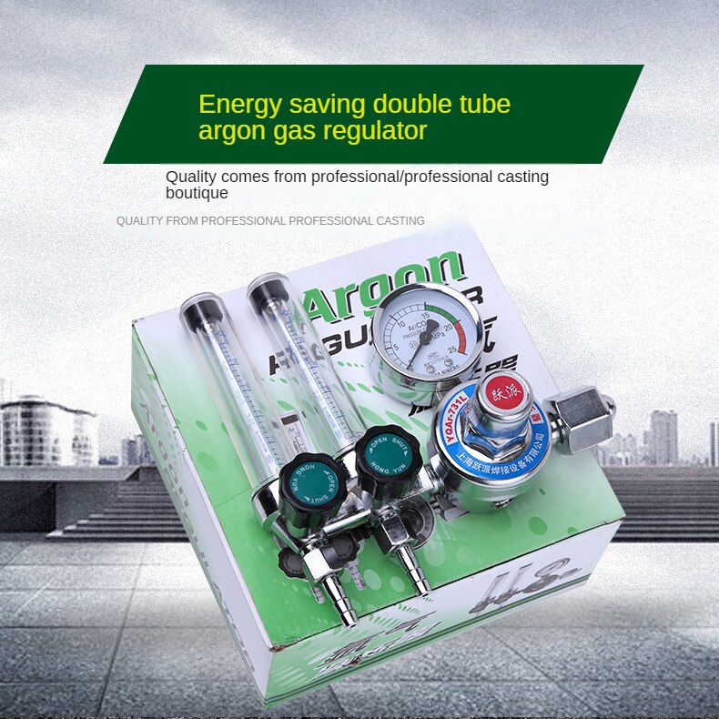 Double Tube 0-25Mpa Argon Regulator CO2 Mig Tig Flow-Meter Gas-Regulators Flowmeter Pressure Reducer