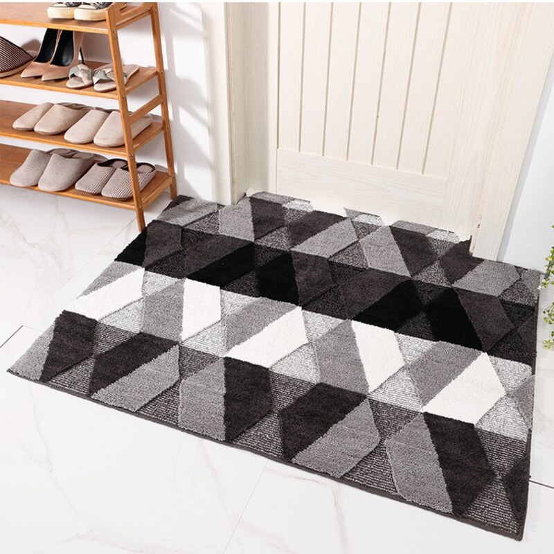 Door Mats Outdoor Double-layer Flocking Doormat Home Dust Removal Mat Non-slip Absorbent Bath Rug Home Decoration Floor Mat