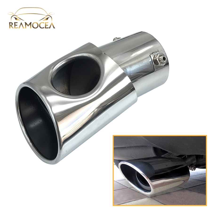 Qiilu 63mm/2.5in Uitlaat Staart Keel Uitlaatdemper Baffles Dual Tip Rvs Auto Uitlaatpijp Accessoire Qiilu 63mm/2.5in Uitlaat Staart Keel Uitlaatdemper Baffles Dual Tip Rvs Auto Uitlaatpijp Accessoire