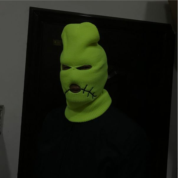 Cagoule en néon, couverture pour hiver, chapeau d'halloween, casquettes de fête, moto, vélo, cyclisme, bonnets verts: Default Title