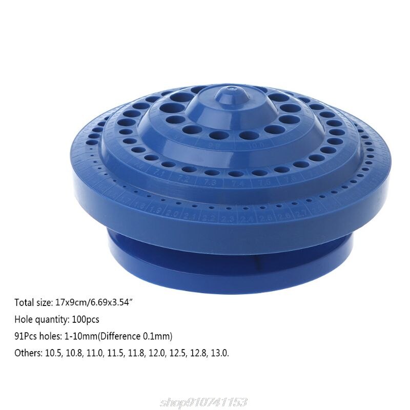 100pcs Hole Drill Bit Storage Case Holder Round Shape Hard Plastic Organizer Stand N07 20