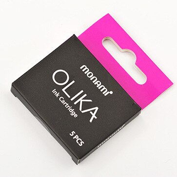 Korean Monami OLIKA Transparent Candy Color Ink Fountain Pen Set 0.38mm Meduim EF Nib School PVC Plastic Sign Pen Ink Cartridge: Red Violet Ink