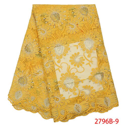 African Lace Fabric,French Net Fabric Lace ,Nigerian Embroidered Tulle Laces with Stones KS2796B-8: Picture 9