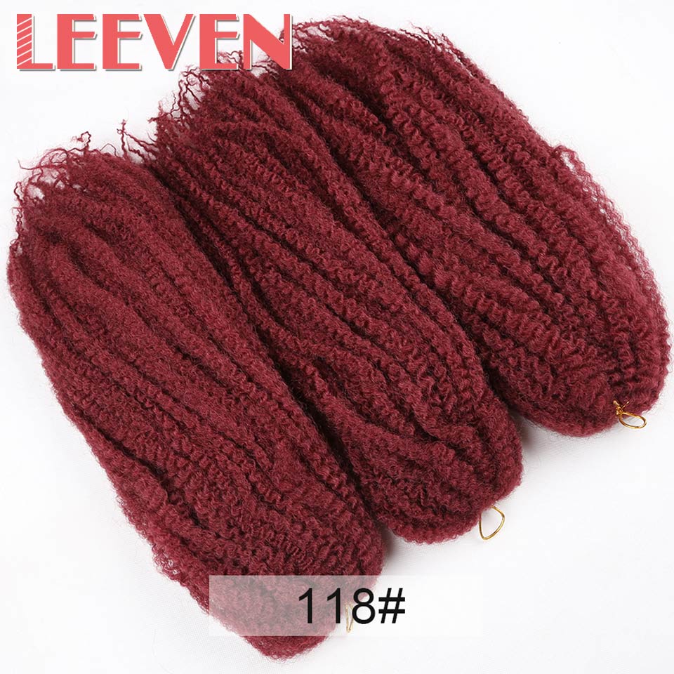 Leeven 18 ''5 unids/lote Afro trenzas Marley pelo trenzas de Crochet peinado pelo trenzado sintético extensión suave giro: #118