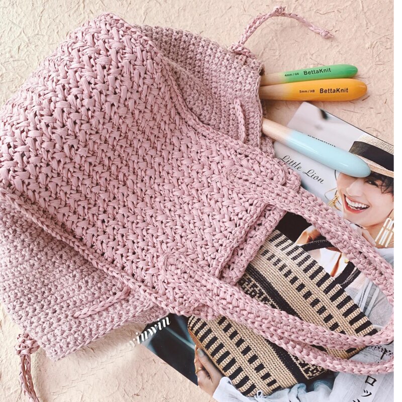TPRPYN – sac trapèze avec crochet en fil, kit de bricolage, grand ensemble de sacs à main en tricot fait à la main, sac à bandoulière pour débutant