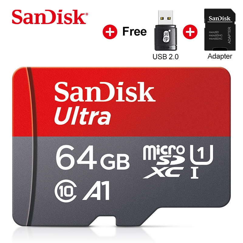 SanDisk-karta microSD TF 100% oryginalna, klasy 10, 16GB 32GB 64GB 128GB max 98Mb/s, karta pamięci, do smartfona i PC