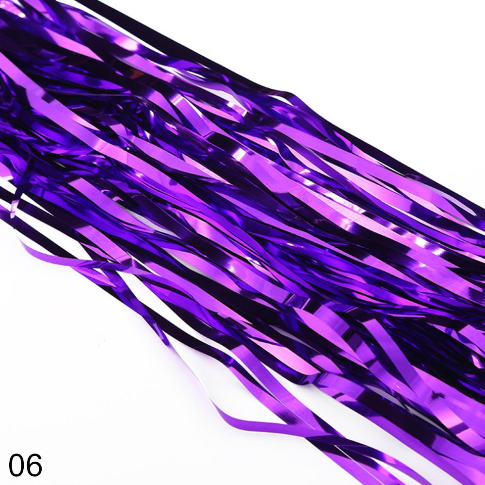 2m festa folha metálica enfeites franja cortina decoração de aniversário casamento fotografia ouro prata pano de fundo borlas foto adereços: Purple