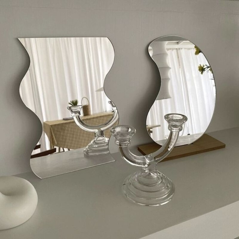 Creatieve Muursticker Spiegel Acryl Self Stok Make Up Dressing Spiegels Slaapkamer Glazen Tegel Oppervlak Zelfklevende Spiegel Decor