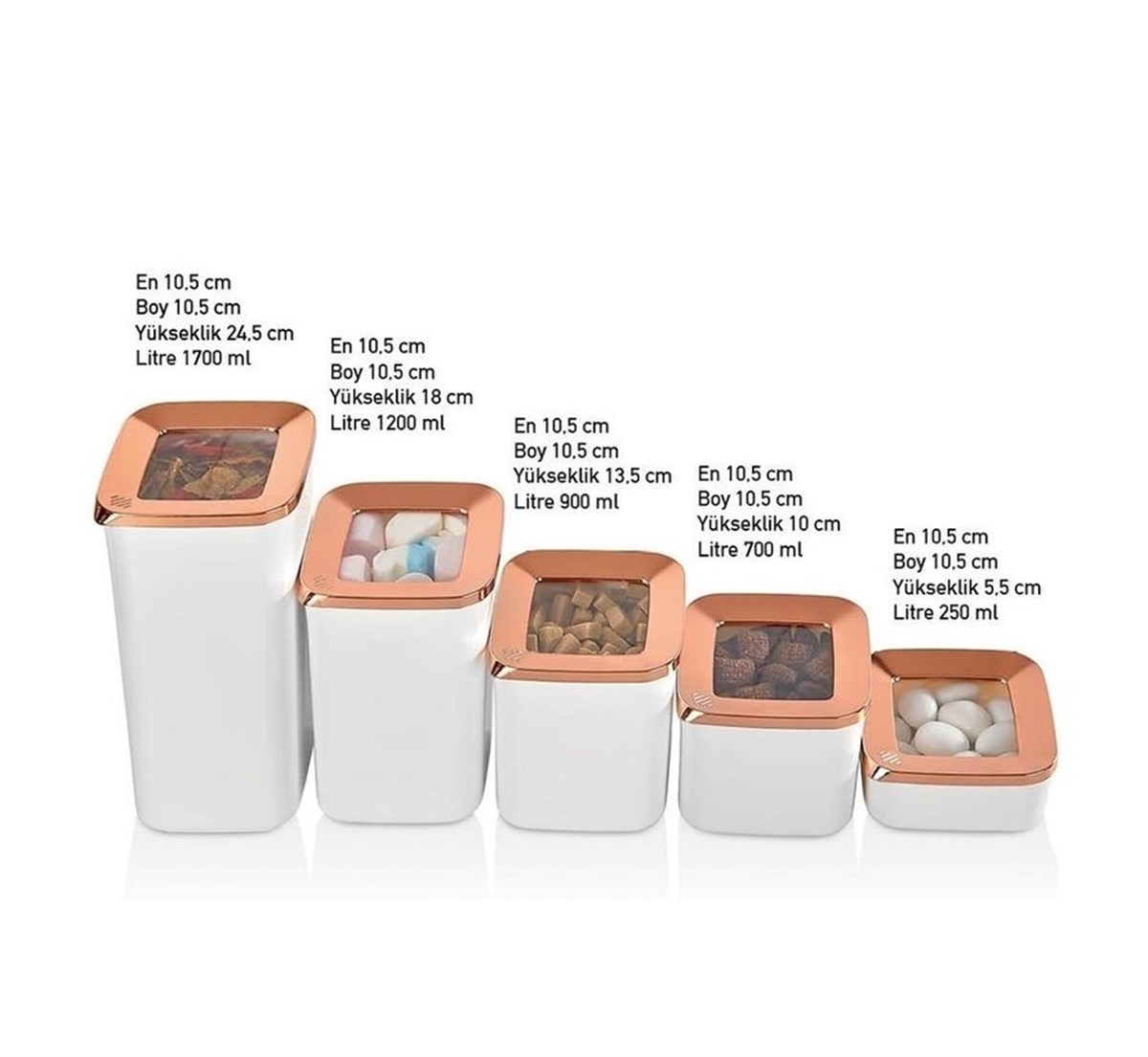 Boîte de rangement en cuivre blanc, 5 pièces, , hermétique sous vide, ensemble d&#39;aliments, organisateur cuisine et garde-manger