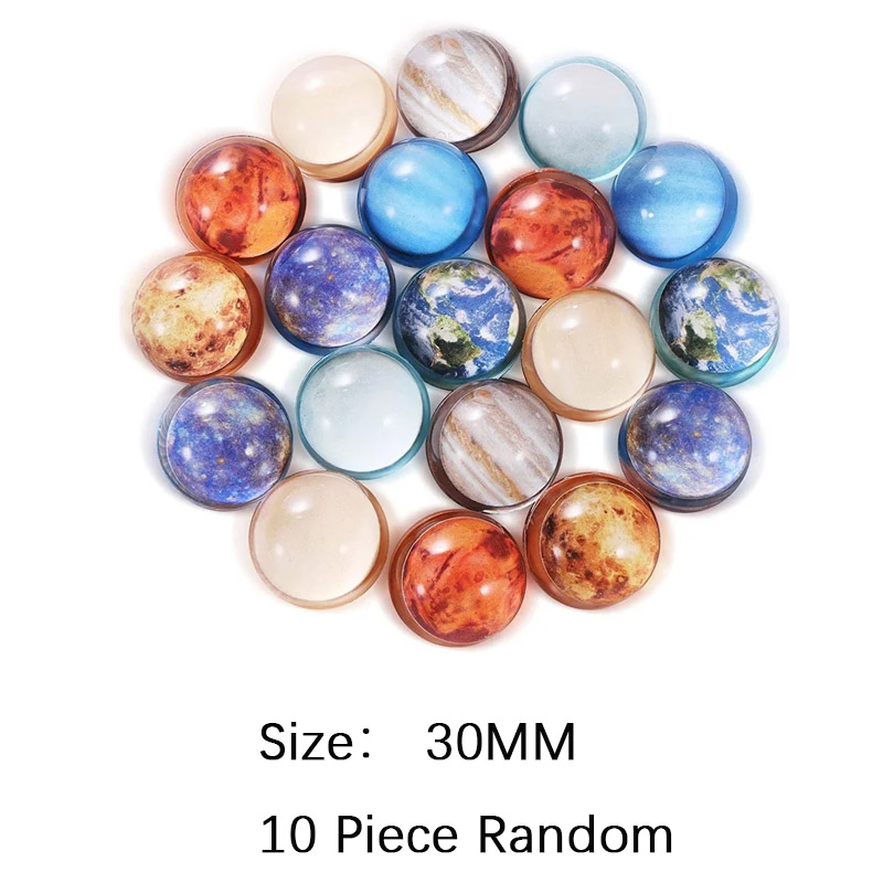 10PCS Solar System Planets Space Themed Party Favors For Kids Rubber Bouncy Balls 30MM Balle Rebondissante Kinder Spilzeug: DARK GRAY