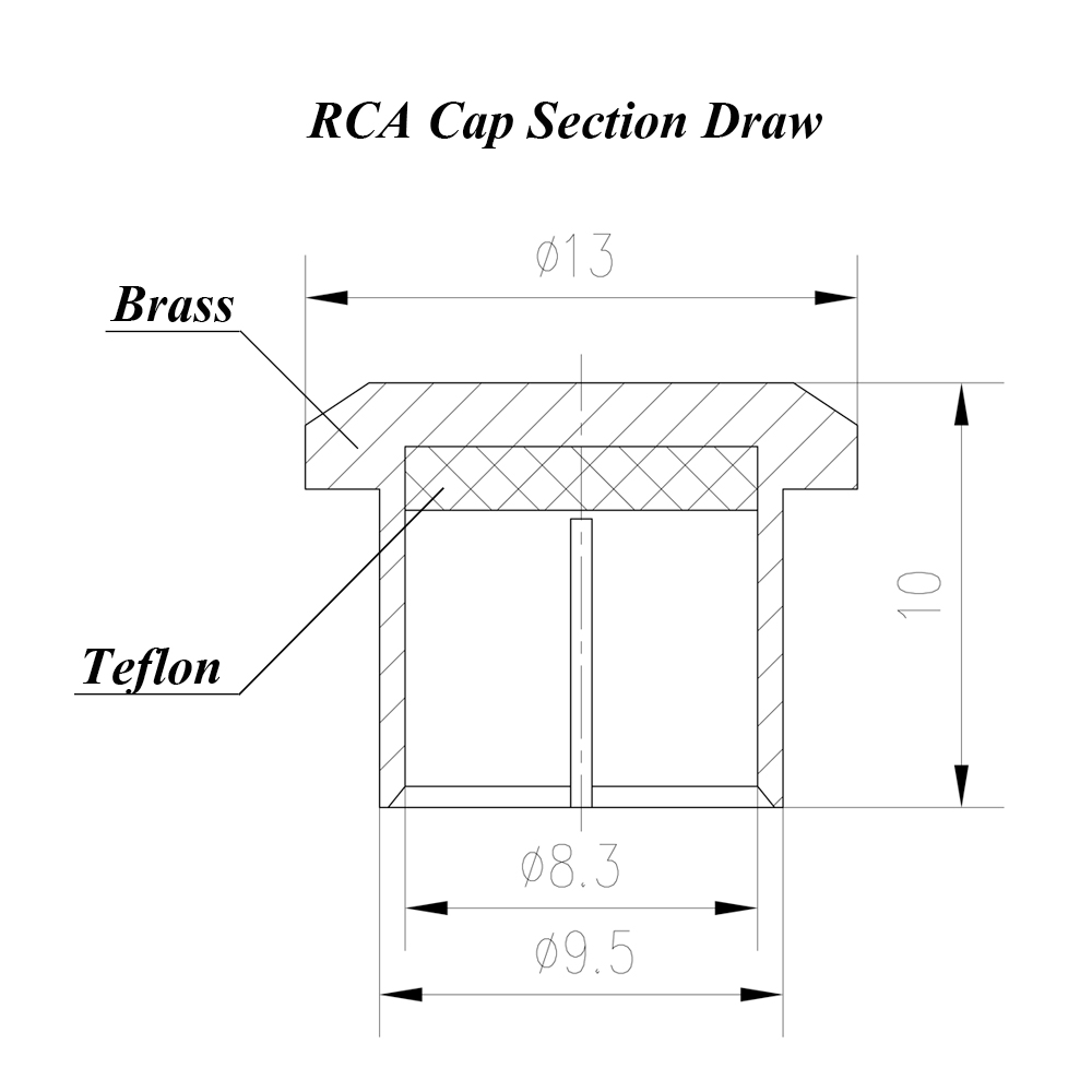 12 Stuks Vergulde Rca Geluidsreducerende Caps-Ptfe (Teflon) Isolatie