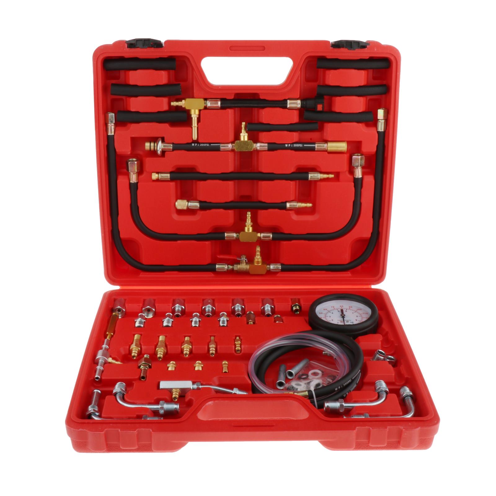 TU-443 Universal Fuel Injection Gauge Pressure Tester Test Kit 0-140PSI Car Tool