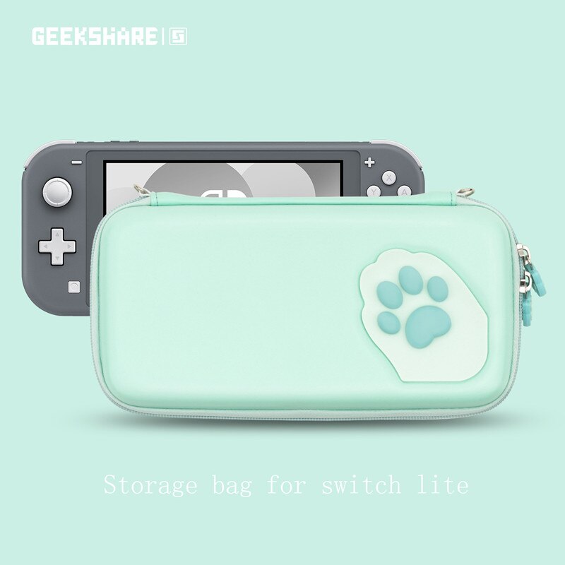 GeekShare-funda de silicona para nintendo Switch Lite, bolsa de almacenamiento CP con garra de gato, carcasa dura para NS Lite, accesorios para consola de juegos: green for lite