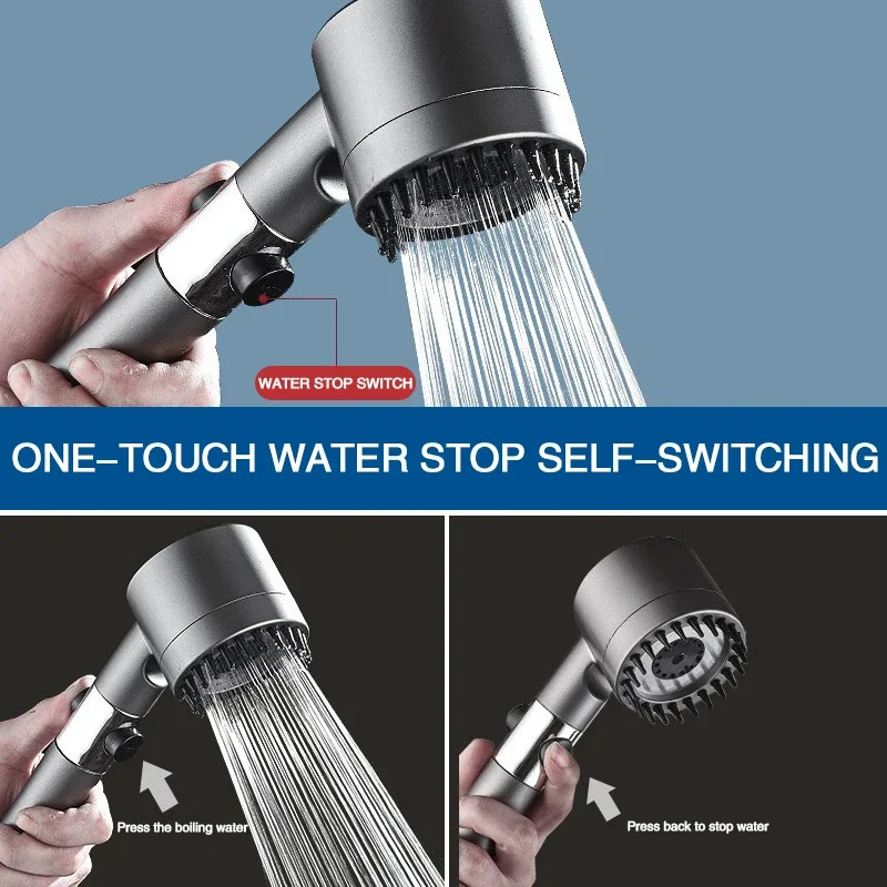 High Pressure Filtered Shower Head 3-mode Massage Spray Rain Faucet – Bathroom Accessories Gold faucet bathroom Shower valve