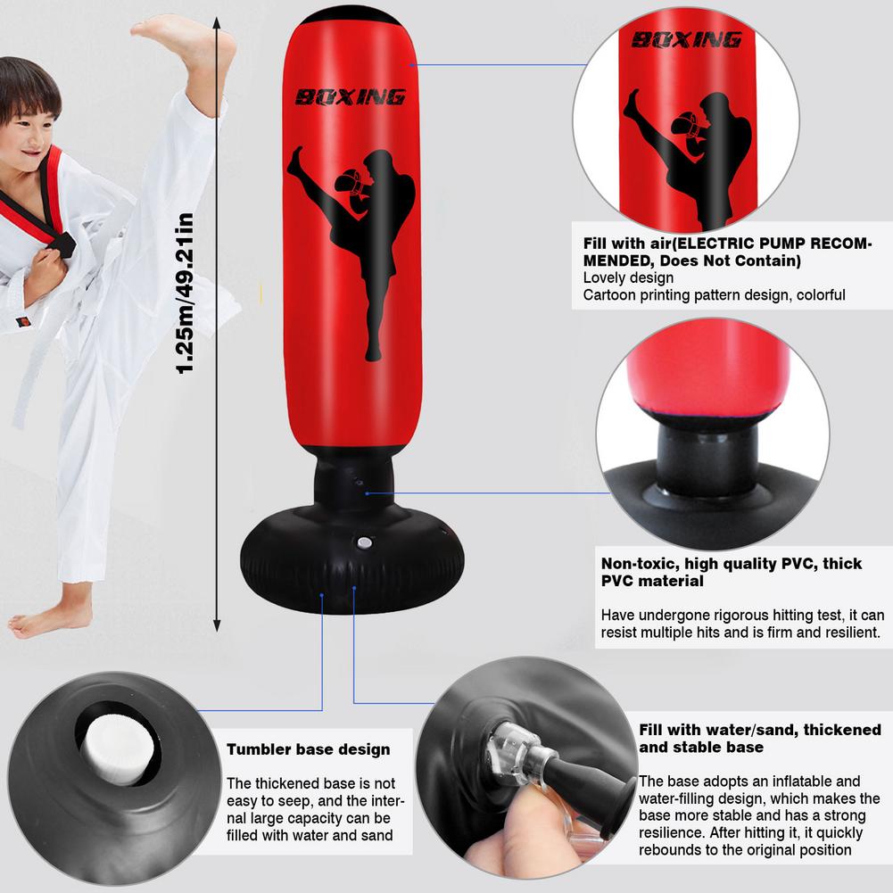 Inflatable Boxing Bag Fitness Training Decompression Exercise Vertical Inflatable Punching Bag 67 Inches Boxing Column