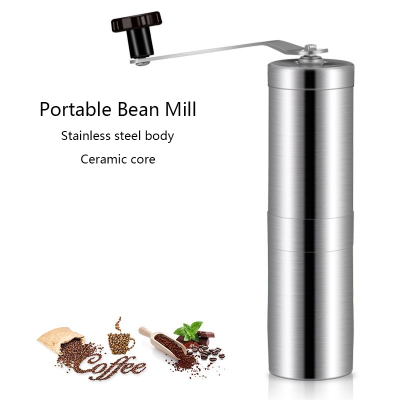 1pcsManual ceramic coffee grinder stainless steel adjustable coffee grinder with Rubber Ring Portable Coffee Grinder
