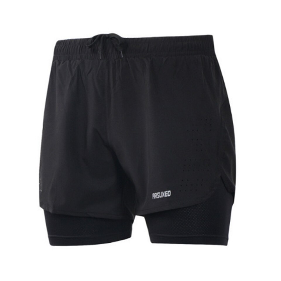 SUOTF-pantalones cortos de secado rápido para hombre, shorts transpirables de gran tamaño para correr, gimnasio, tres puntos