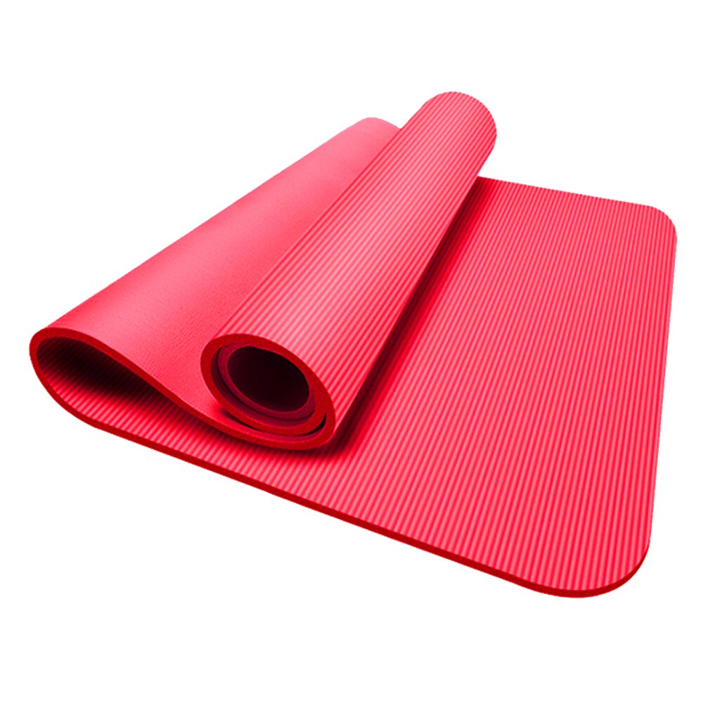 Yoga Mat Non-Slip Extra Thick Eco Friendly Exercise Workout Mat with Carrying: Red