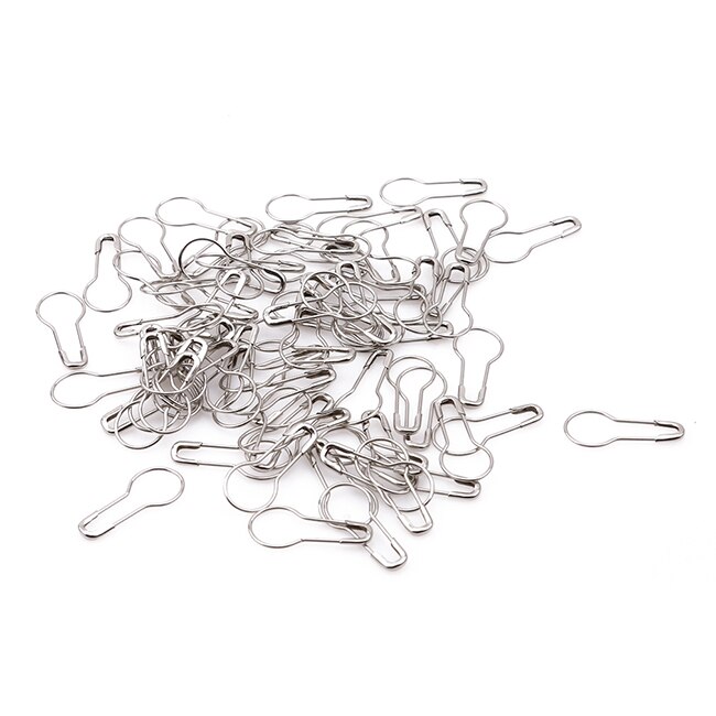 Épingles en forme de poire en acier, vêtement gourde épingle de sûreté Hangtag joint métal noir or argent couleur bricolage outils de couture accessoire: Silver