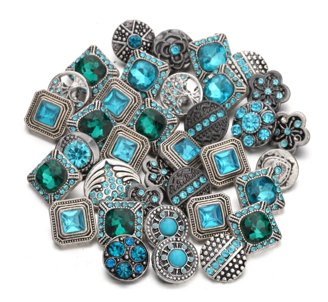 10 Stks/partij 12Mm Snap Sieraden Rhinestone Flower Cross Mini 12Mm Metal Snap Knoppen Fit Snap Armband oorbellen Ketting: 2