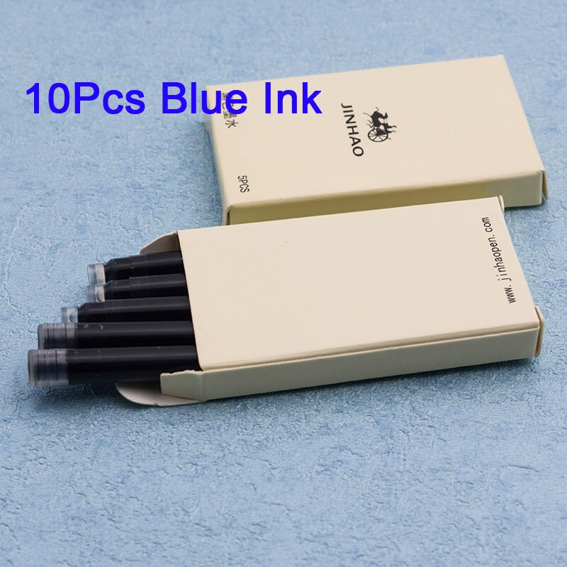 Pluma estilográfica JINHAO 599A, juego de bolígrafos de tinta correctora de postura de escritura de 0,5 Mm para útiles escolares para estudiantes, papelería: 10pcs blue ink
