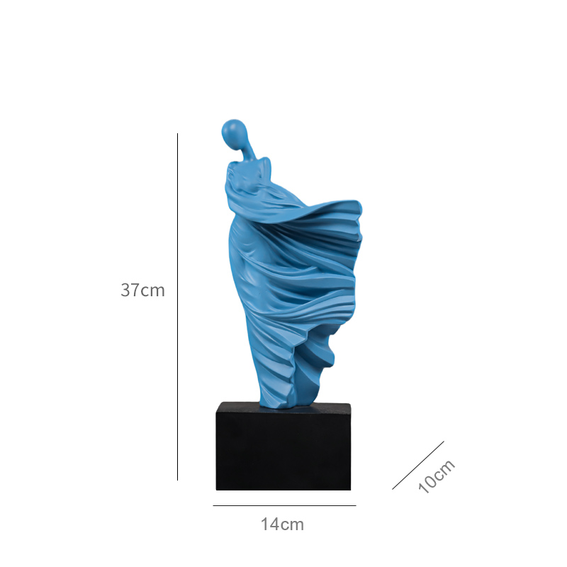 High-end Modern Simplicity Sculptures Abstract Dancer Figure People Statue Resin Home Decoration Living Room TV Cabinet Decor: Dancer -Blue