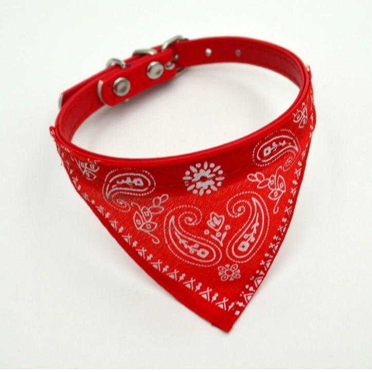 1 Uds. Collar suave para mascotas, collares ajustables para mascotas, pañuelo de gato, Collar para mascotas, trigon, accesorios para mascotas, perro pequeño ajustable: Rojo