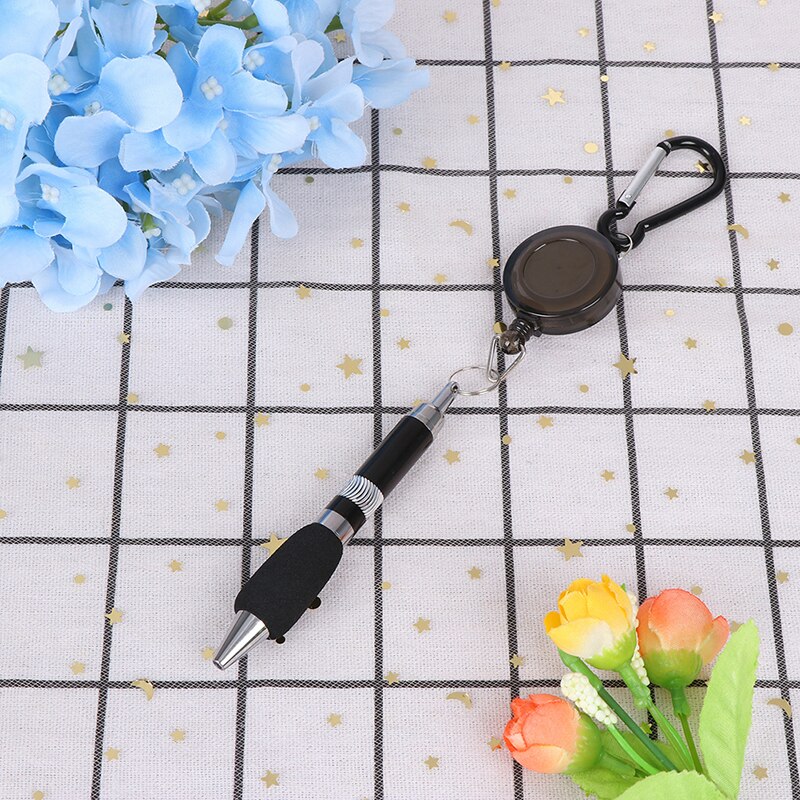 Porte-stylo rétractable robuste pour l'extérieur, porte-crayon de charpentier, Anti-perte de corde, porte-clé, ceinture, outils de Clip: Black