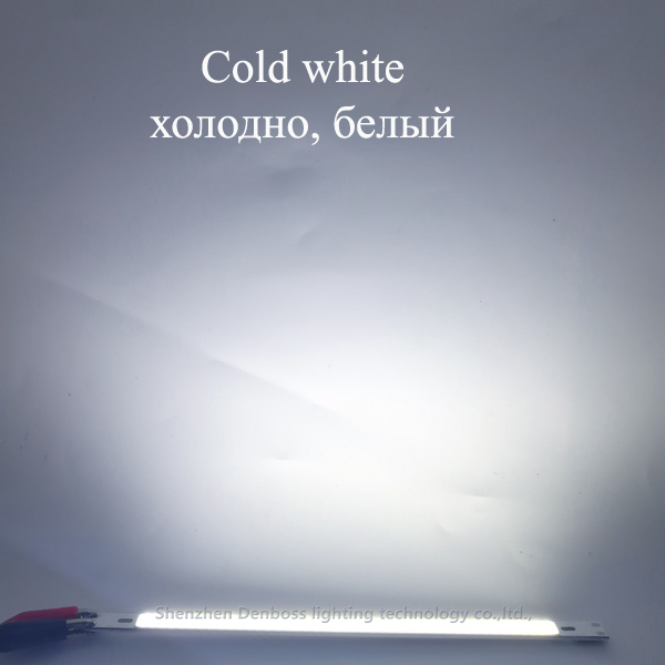[allcob] led cob 200*10mm 12v 10w varm natur hvid blå rød grøn gul til billys gør-det-selv cob led strip bar pære lyskilde: Kold hvid