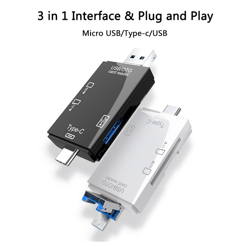 2022 TF SD Kartenleser Tragbare USB 2,0 Typ C Dual Slot-Speicher Karte Adapter Langlebig Und Praktische Für täglichen Gebrauch Tragbare