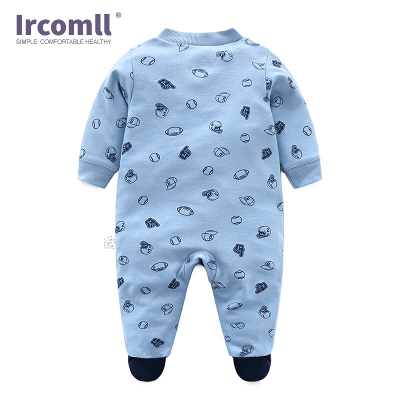 Ircomll – vêtements pour -né fille et garçon, combinaisons 100% coton imprimé léopard, chaussons pour bébé, printemps