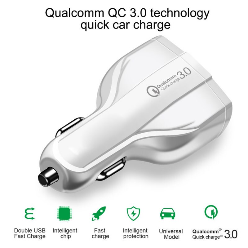 URVNS 3 porty 7A ładowarka samochodowa USB szybkie ładowanie 3.0 QC3.0 typ C szybkie ładowanie ładowarka samochodowa USB dla iPhone Xiaomi telefon komórkowy