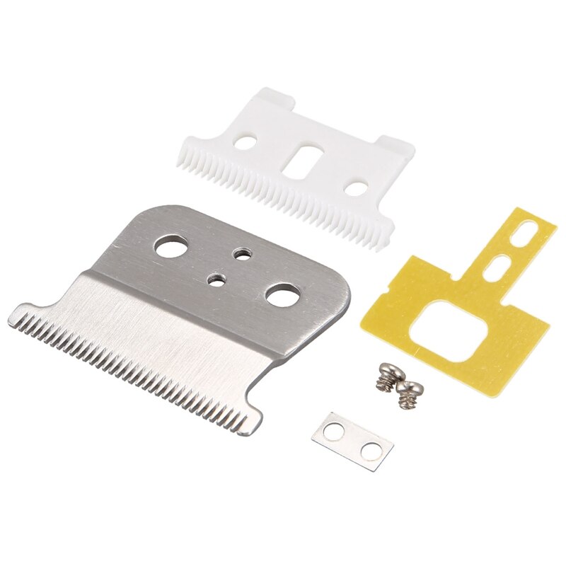 AD-Silver T Outliner Blade for Andis T Outliner, for Andis Gtx Replacement Blade (White T Blade + Silver Steel Blade)